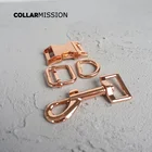 100 компл.лот (металлическая пряжка + Регулируемая пряжка + кольцо D + металлическая застежка для собакнабор) ошейник для собак DIY 20 мм аксессуар для ремня с покрытием пряжка 4 вида цветов