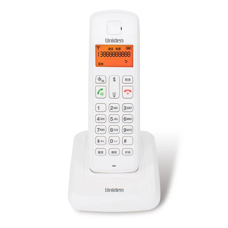 One Handset White Цифровой беспроводной телефон с будильником вызова ID Handfree с подсветкой ЖК-стационарный беспроводной телефон для офиса, дома, бизнеса - Цвет: One Handset White