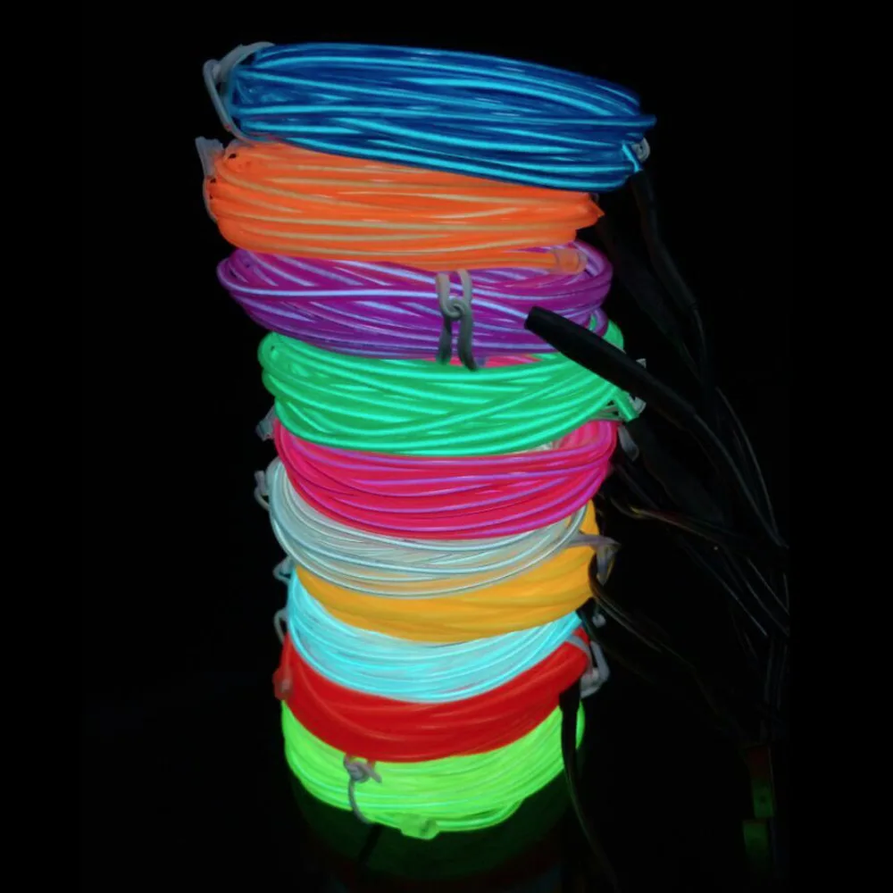 Светодиодная лента гибкая неоновая лампа с питанием от батареи 4AAA 10 м для