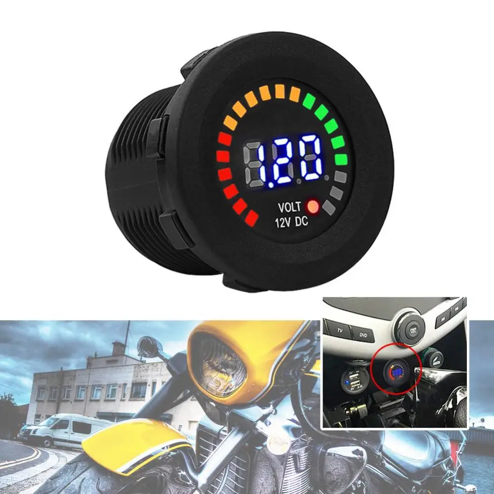 Светодиодный вольтметр для мотоцикла 12 В водонепроницаемый|voltmeter waterproof|voltmeter