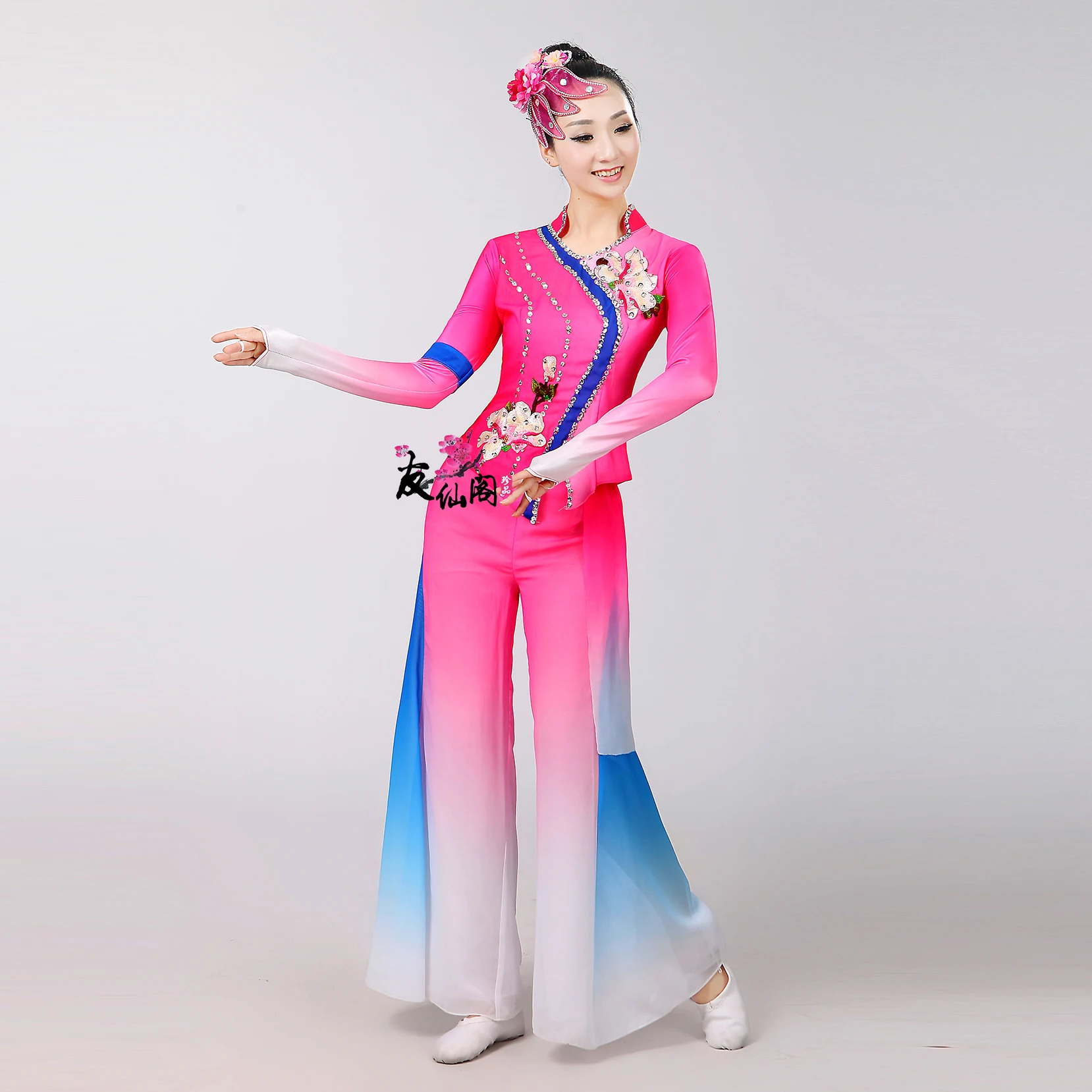 Женская одежда классический танцевальный зонтик фанат янко костюм для