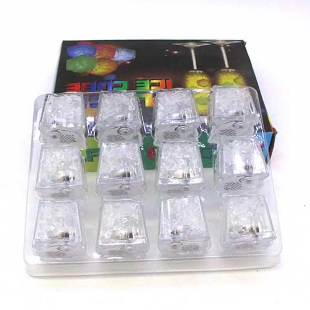 12 шт. светодиодные кубики льда в форме светящегося водсветильник шар для