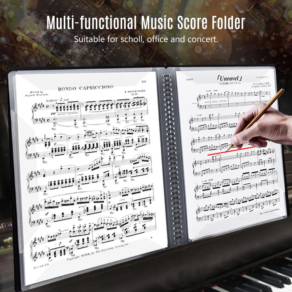 A3 Размеры музыкальная Партитура Бумага лист Примечание документный файл, органайзер, хранилище, сумочка, папка держатель Чехол 15 страниц для инструмента плеер концерт