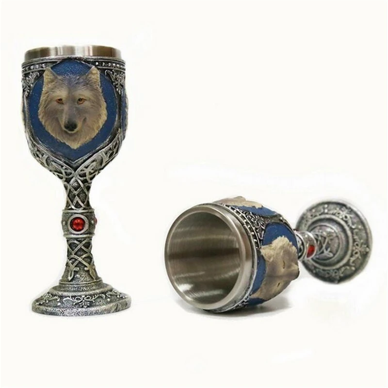 Творческий Кружка-Череп 3D Кубок смолы Нержавеющая сталь бокал вина для