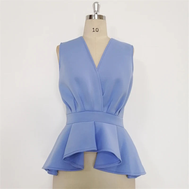 Женские комплекты из 2 предметов синие топы белые юбки костюмы летние