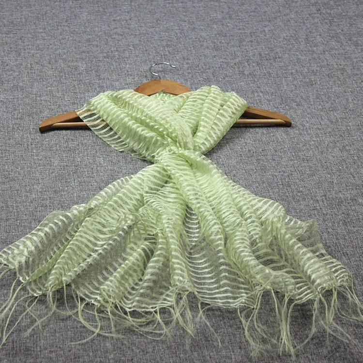 Женский однотонный шарф из натурального 0511 шелка белый зеленый синий оранжевый