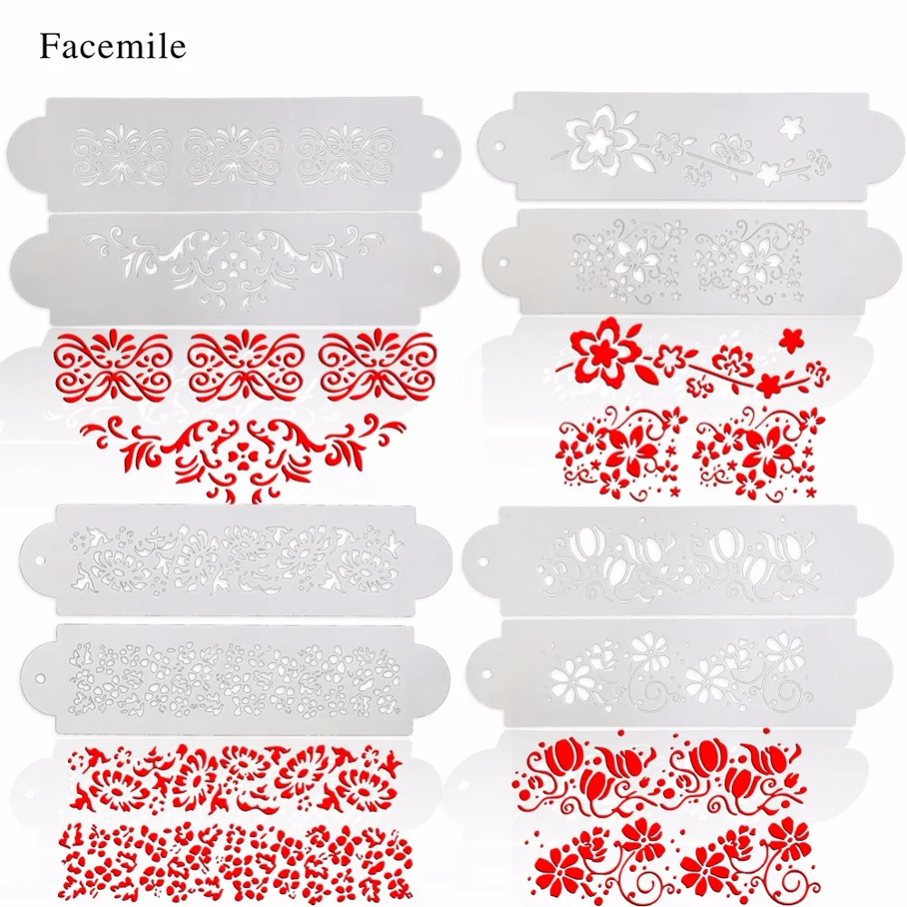 Facemile 2 шт./компл. свадебный цветок торт Decro Mold помадка рамка кружева трафарет для