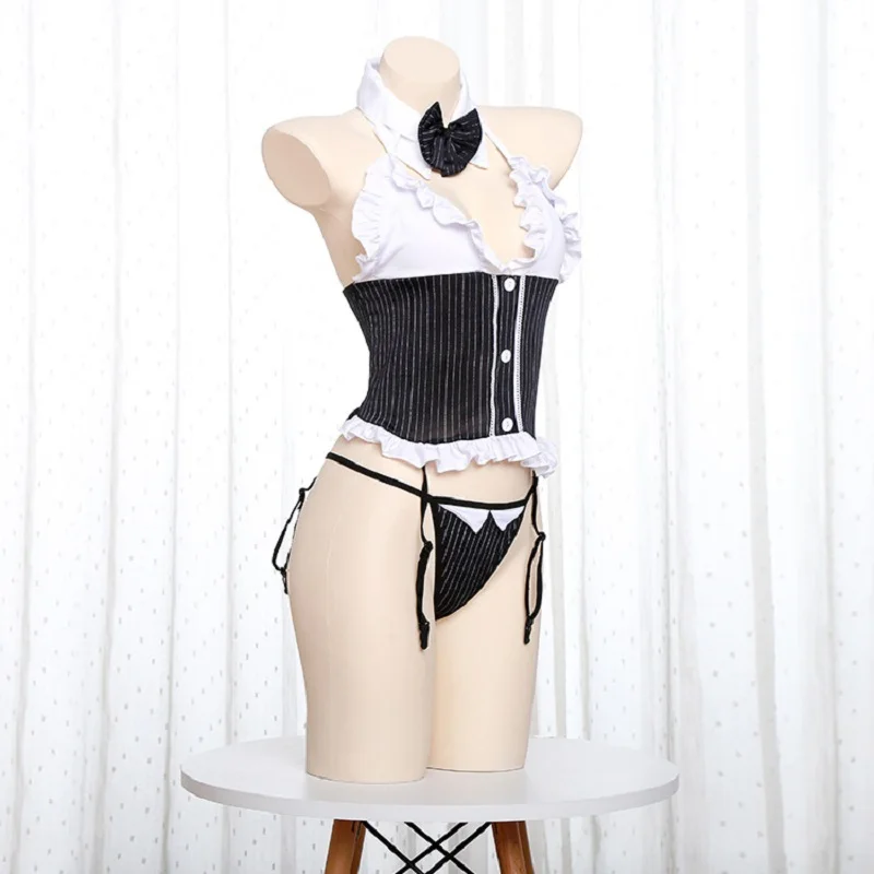 3 шт. женское нижнее белье Униформа открытая промежность эротическое косплей с