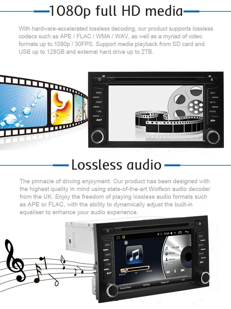 Автомобильный мультимедийный плеер 7 дюймов Android 1 радио с сенсорным экраном RDS Wi Fi