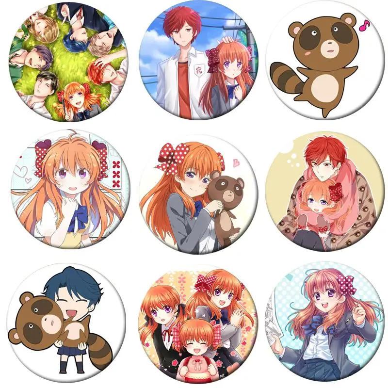 1pcs Anime Gekkan Shoujo Nozakikun Cosplay Badge Sakura Chiyo Brooch Pins Nozaki Umetarou Collection Badges for Backpacks