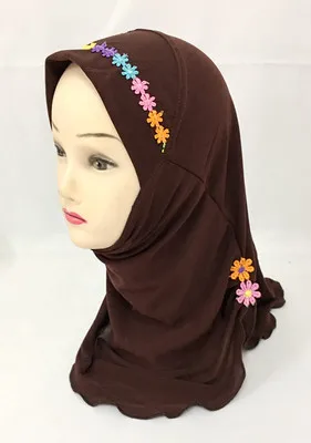 Мусульманская хлопковая кепка hijabs для девочек размер От 0 до 10 лет 2019 |