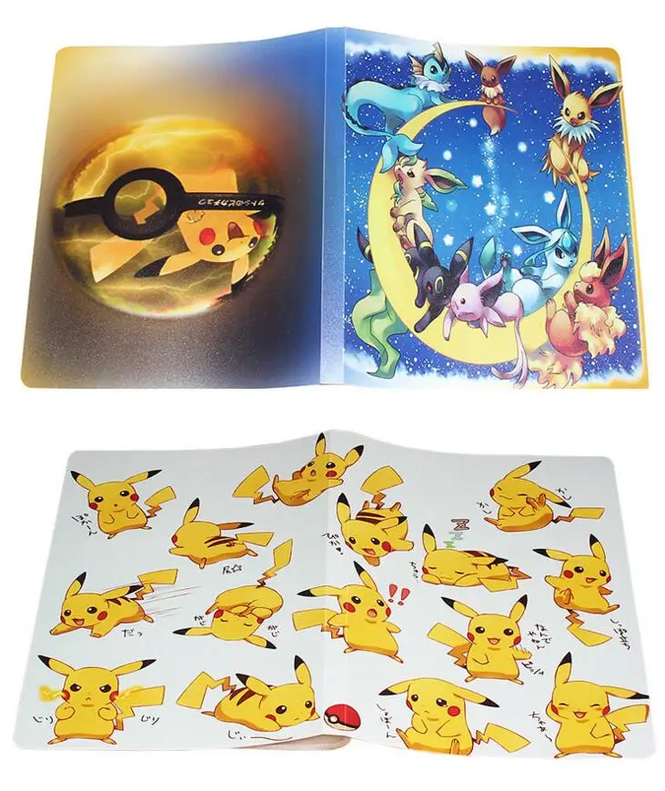 Большой объем карт альбом книга для Pokemon Топ загружен список игральных карт держатель Альбом Покемон игрушки для 324 карт Novell 1
