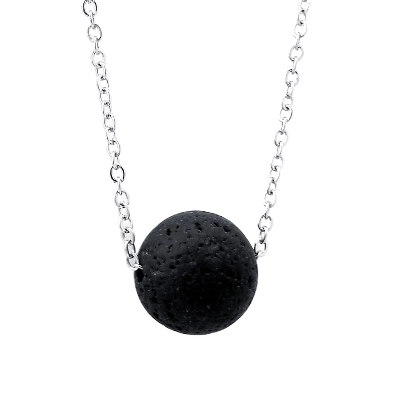 Steel Chain Мода Lava Stone колье аромараспылитель глина ароматерапия для женщин Прямая Эфирное масло колье аромараспылитель - Окраска металла: Steel Chain