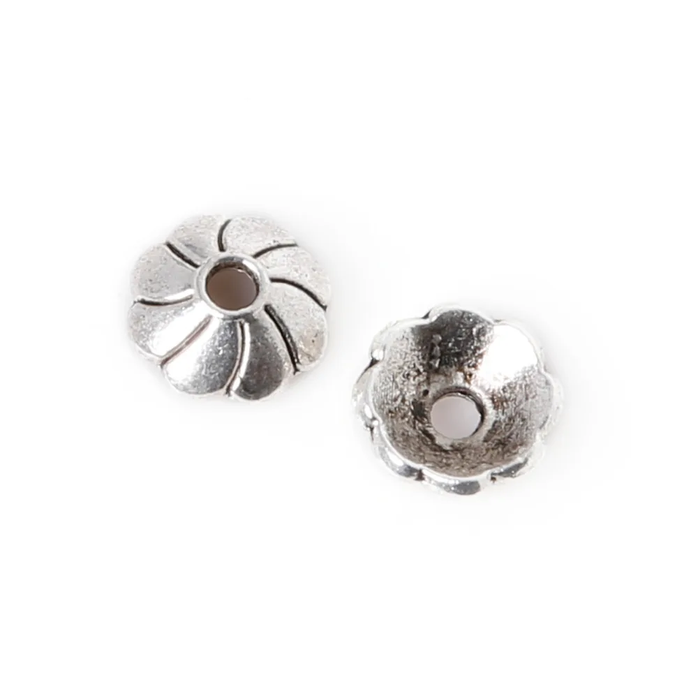 Разные размеры 360 шт./лот античные посеребренные цветочные металлические