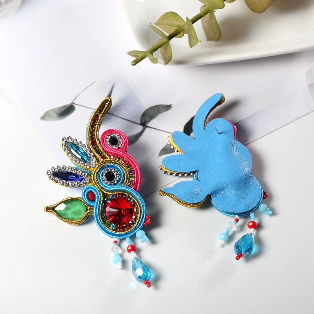 Модные длинные кожаные серьги подвески ювелирные изделия в этническом стиле