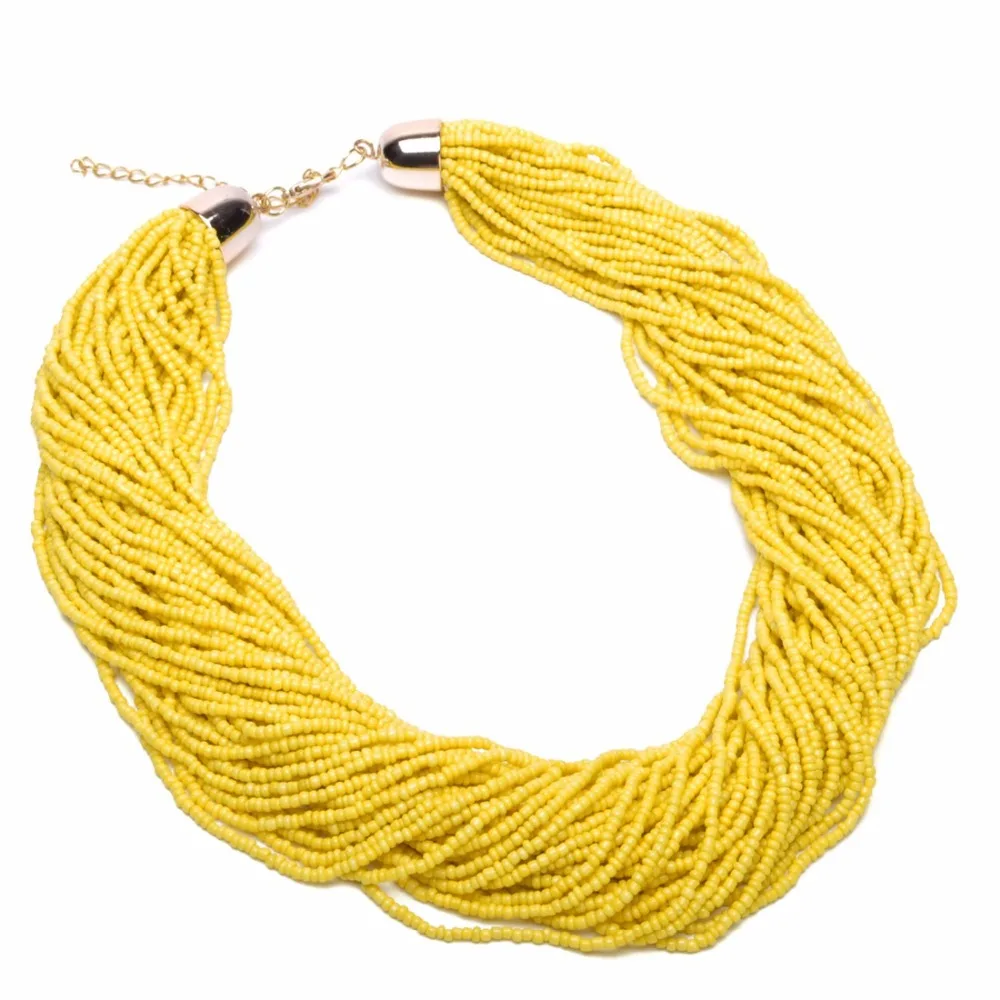 Женское винтажное ожерелье чокер BK разноцветная цепочка из полимерных бусин