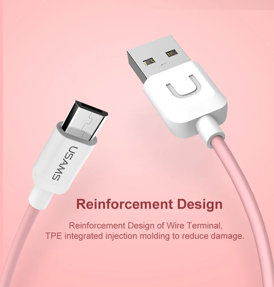 Micro USB кабель USAMS кабель для синхронизации данных и зарядки для samsung, кабель для мобильного телефона, USB кабель для зарядки Xiaomi, huawei, LG, microusb