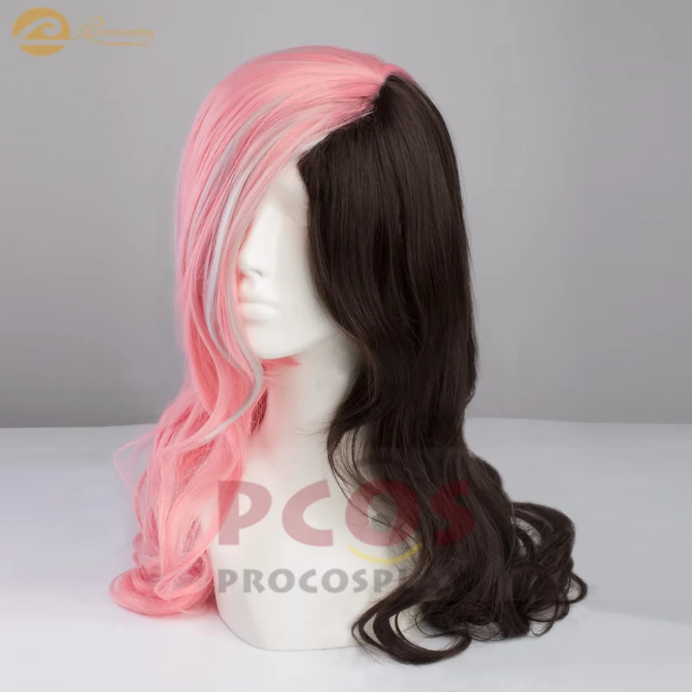 Готовый корабль RWBY Neopolitan Neo косплей парик половина черный и розовый с серой