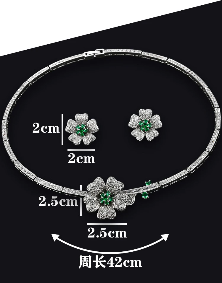 Изысканный свадебный набор украшений в форме цветка bijoux mariage с большим цирконием