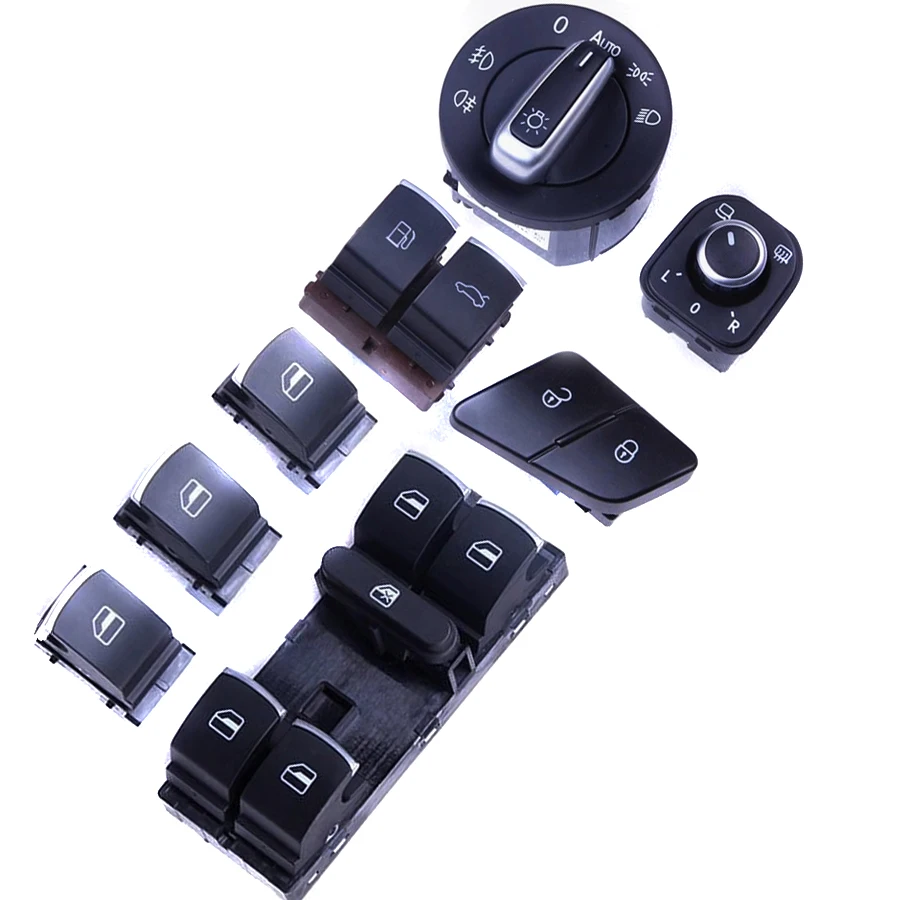Qty8 TUKE хром Phare переключатель окна фары Commutateur топливной двери подходит VW Passat B6 3C