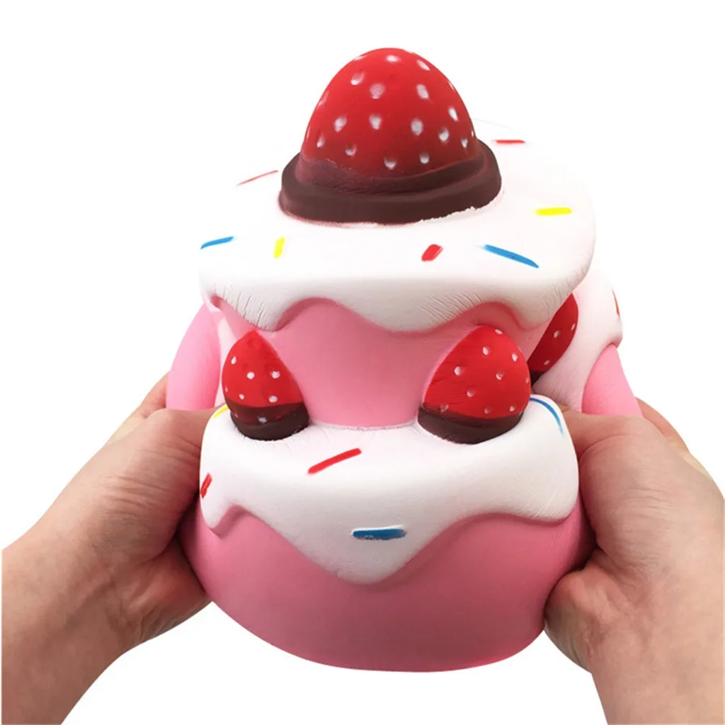 Сквиши Kawaii супер клубничный торт игрушка медленно Восстанавливающий форму крем