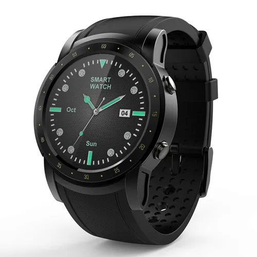 Black Beseneur gps Смарт-часы для мужчин с Wi-Fi пульсометром шагомер часы Sim карта Bluetooth Smartwatch для IOS Android телефон - Цвет: Black