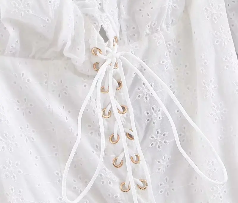 Летнее платье Франция пышные рукава Vestido вечернее с оборками центр Бандажное