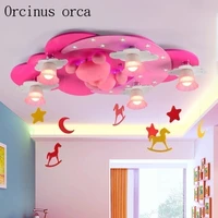 lovely bear led ceiling lamp childrens room princess room girls bedroom creative cartoon ceiling lamp free shipping