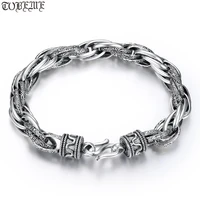 100 925 silver chain bracelet vintage 925 sterling man bracelet pure silver lucky symbol bracelet