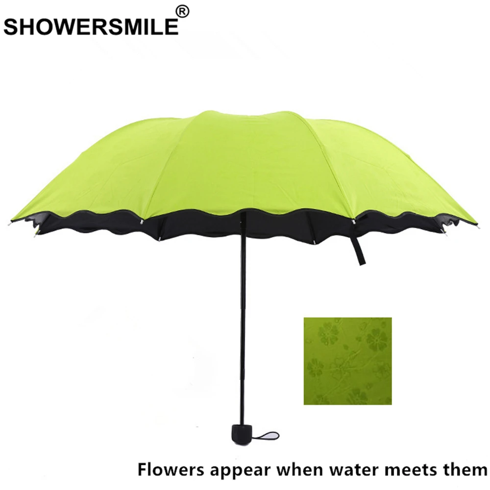 SHOWERSMILE изменения Цвет складной женский зонтик с оборками Роман дождя и солнца