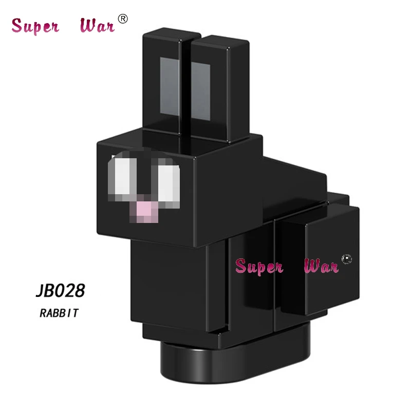 JB028 Одиночные строительные блоки мультфильм человек паук деревенский медведь лошадь звуковые пузыри DIY игрушки для детей - Цвет: JB028