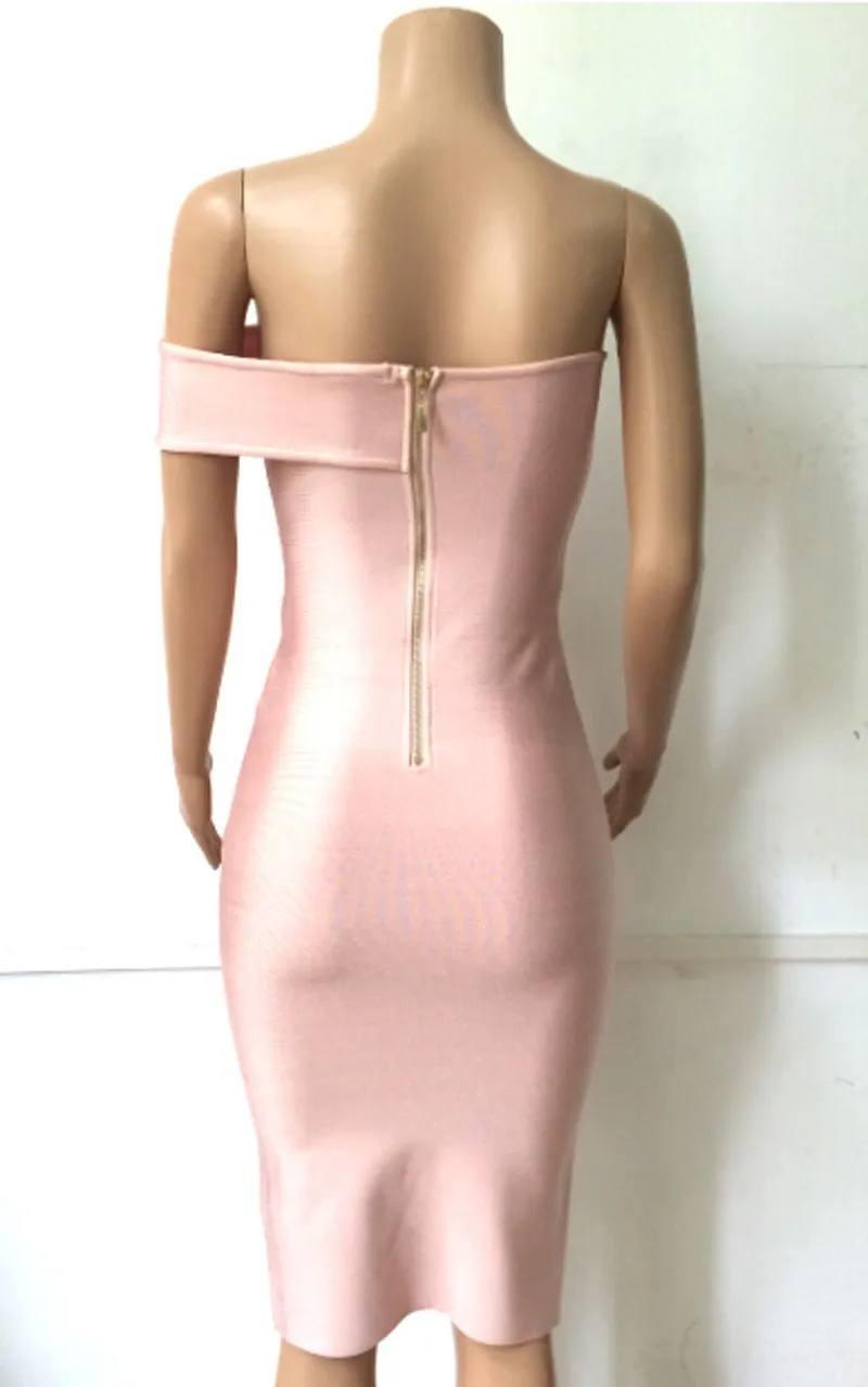 Оптовая продажа новое женское летнее Бандажное платье телесного цвета с