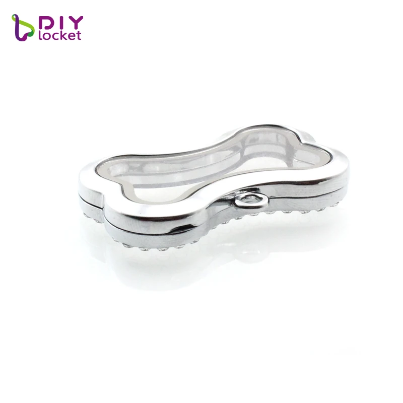 Diylocket dog bone плавающая медальон ожерелье с цепочкой магнитное стекло подвеска