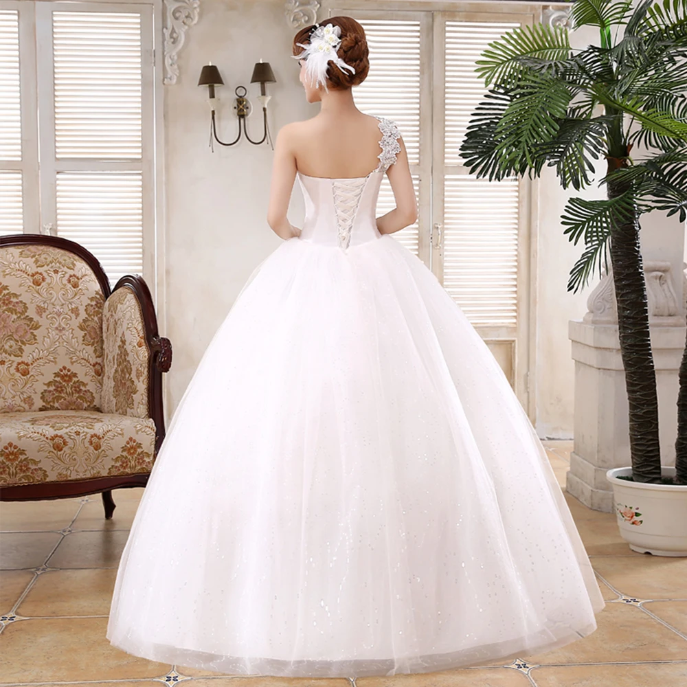 Модные свадебное платье es Vestidos Noivas 2019 яркое Saten Милая одно плечо Mariage | Свадьбы и