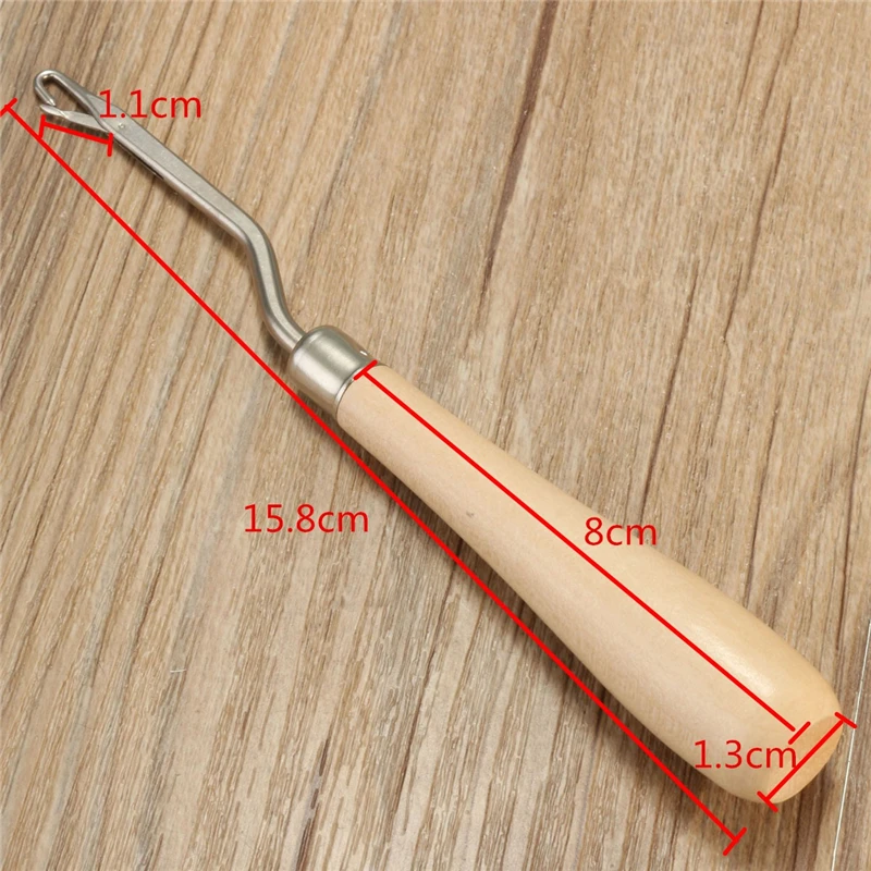 High Quality 1pcs Wooden Handle Crochet Needle Latch Hook Puller Tool For Canvas Rug Mats Making Hooking Equipment | Дом и сад