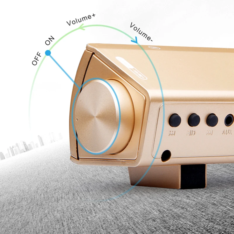 Портативный Bluetooth динамик беспроводной Hi-Fi стерео большой мощности 10 Вт Саундбар TF FM USB Сабвуфер Колонка для компьютера ТВ телефона