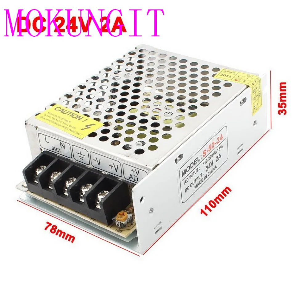 Оригинальный AC 100В-240В DC24V 2A 48 Вт трансформатор напряжения для светодиодной ленты
