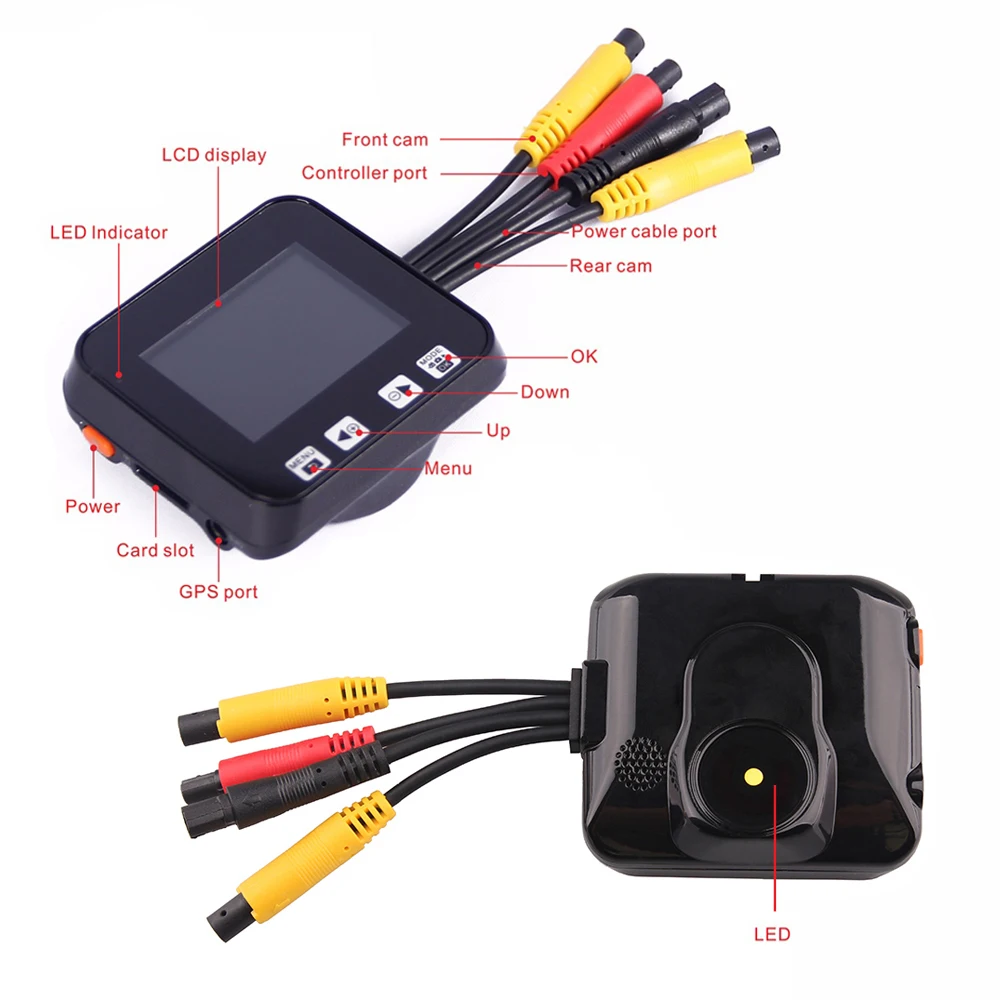 C6 Двойной объектив gps Ночное видение мотоцикл Спорт Камера DVR Системы спереди +