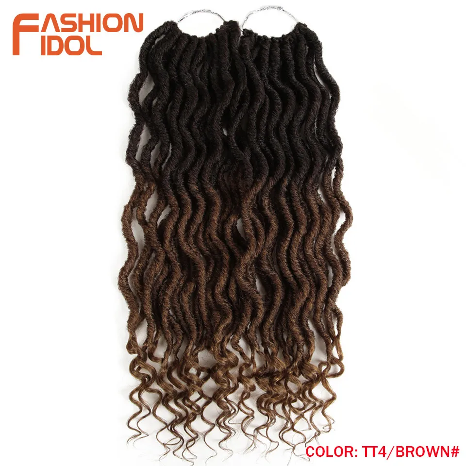 Мода IDOL Faux Locs Crotchet волосы для наращивания 20 дюймов вязанные крючком косички мягкие натуральные синтетические волосы Омбре синие коричневые волосы косички
