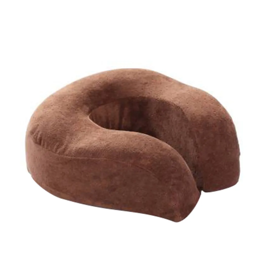 Soft Memory Foam Comfort Neck Support Soft Velour Travel Cushion Pillow With Rucksack reduces pressure on the neck#30