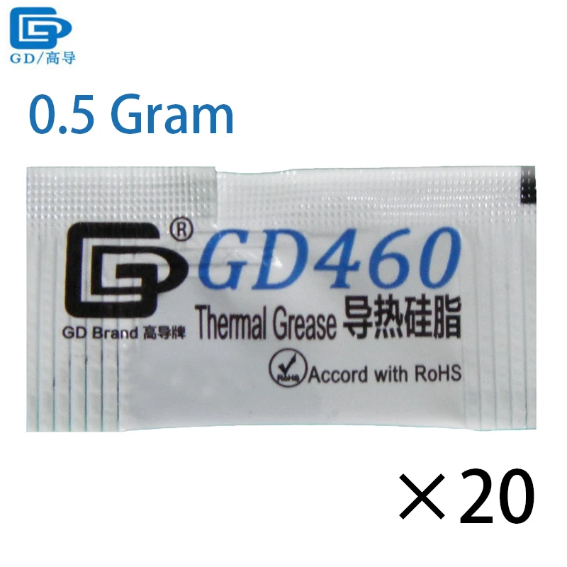 GD460 термопаста силиконовая пластырь теплоотвод соединение 20 штук Вес нетто 0 5 г