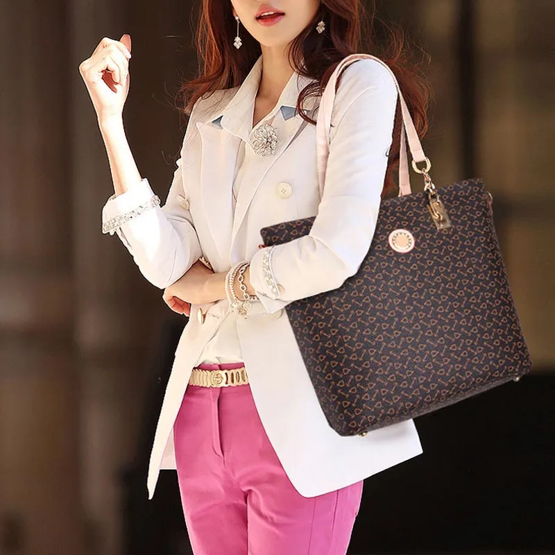 Комплект женской сумки с принтом 5 шт./компл. сумка из искусственной кожи на плечо