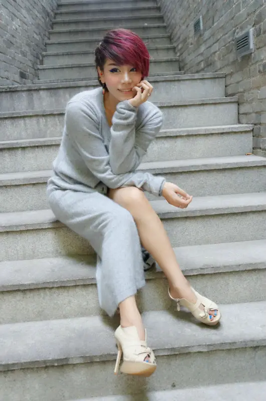 Новинка 2017 модный длинный кашемировый свитер женский кардиган однобортный