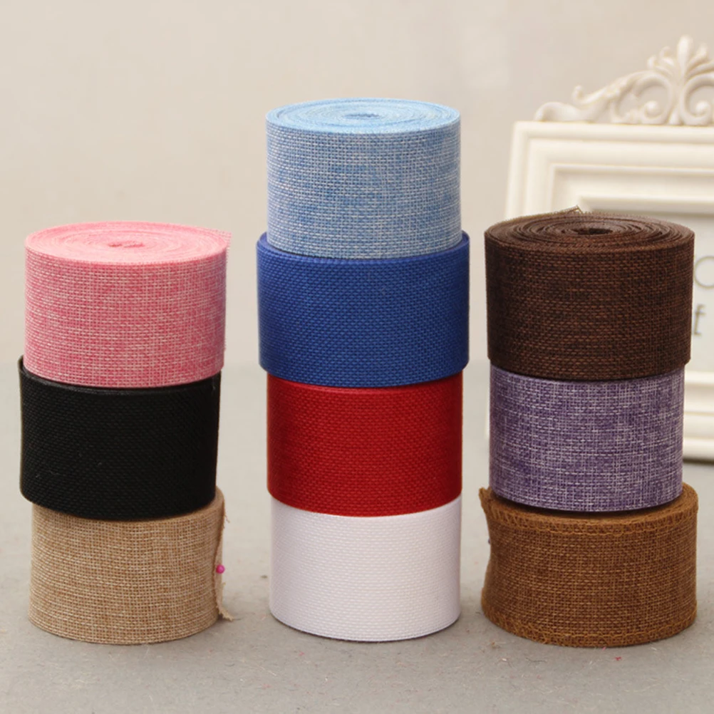 5 см * 10 м натура джутовая Мешковина Hessian украшение лентами рулон винтажные