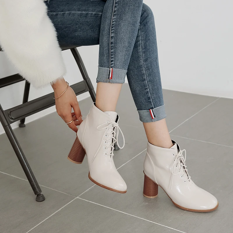 Ботильоны для женщин мотоботы на высоком каблуке модная женская обувь из