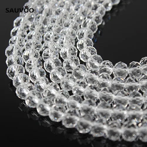 SAUVOO 2 нити/набор винтажный прозрачный граненый большой бисер 4 мм 6 8 для