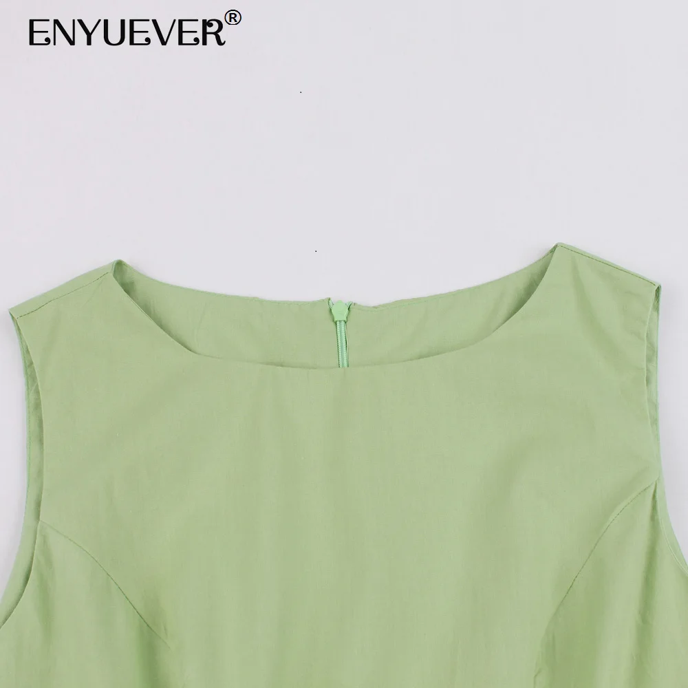 Enyuever Vestido винтажное платье женская одежда Элегантное повседневное хлопковое