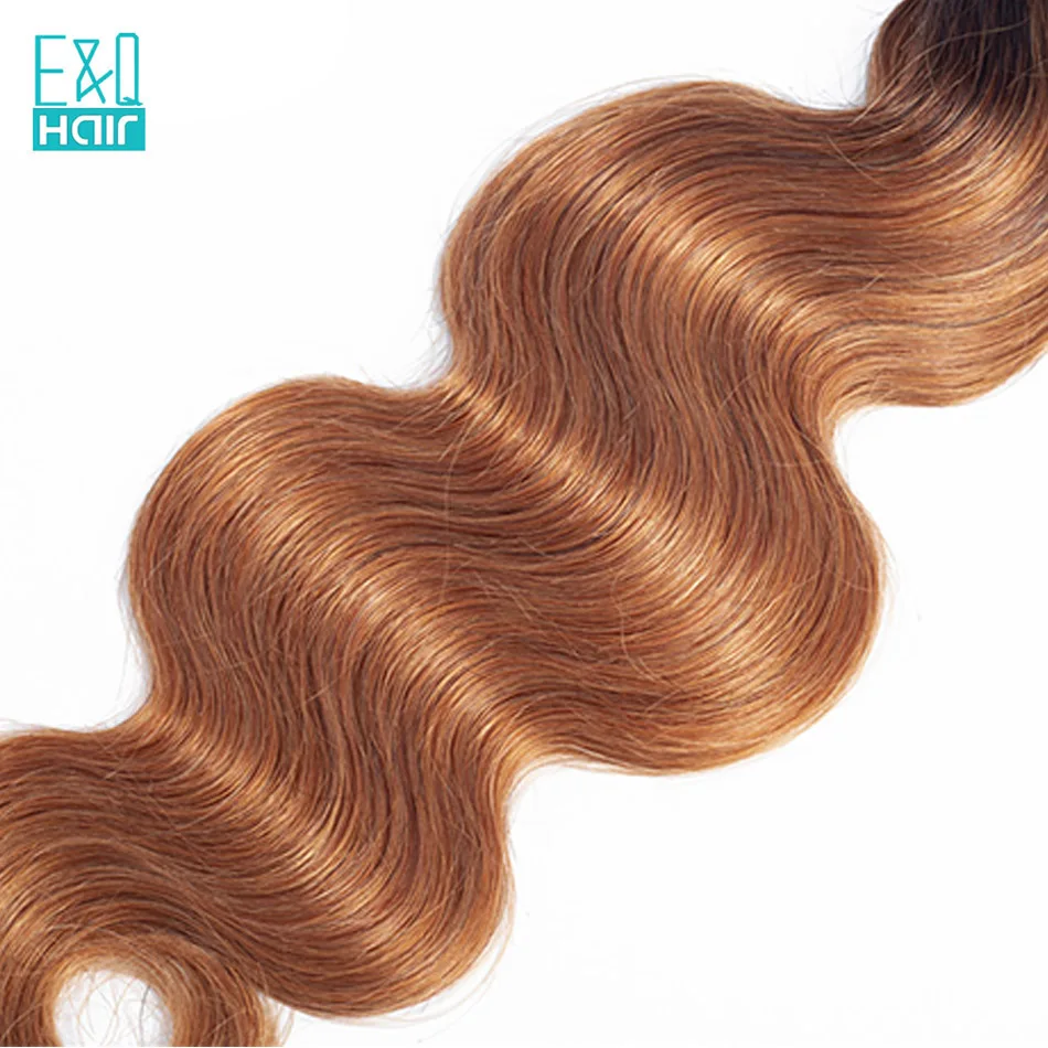 EQ Hair Pre-Colored Mongolian 3 Bundles Body Wave T1B/30 Weave 100% Human Extensions Non Remy No Smell | Шиньоны и парики