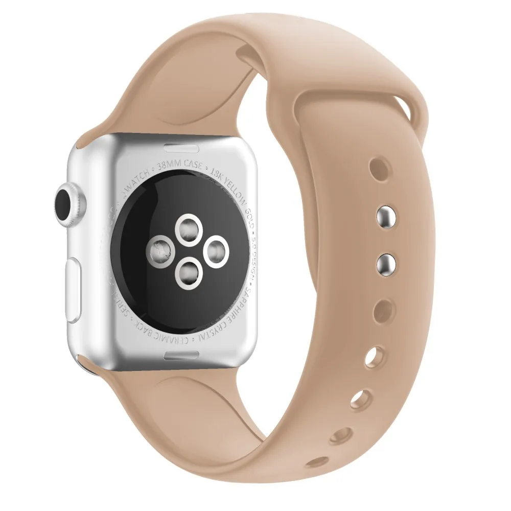 Мягкий силиконовый спортивный ремешок для Apple Watch 5, 4, 3, 2, 1, 38 мм, 42 мм, резиновый ремешок для часов iWatch серии 4/5, 40 мм, 44 мм, ремешок