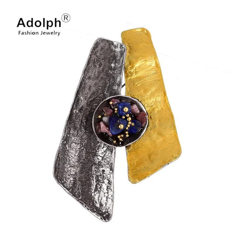 ADOLPH Star Vintage Geometry Stone Woman Brooches Large Insect Brooch Pin Fashion Dress Coat Accessories Cute Jewelry New